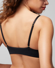 BLACK - Push-Up Front-Close Bra with Lace
