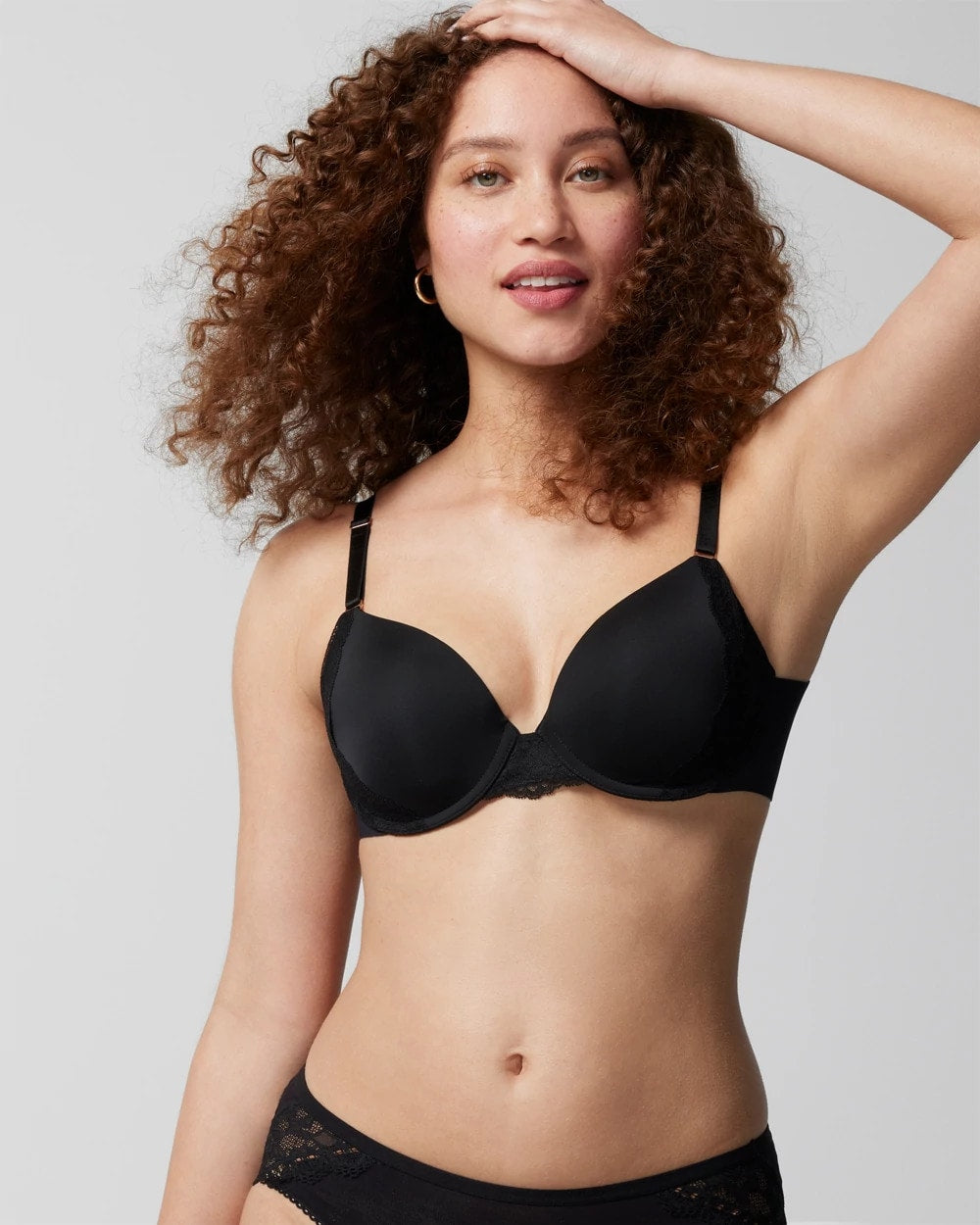 BLACK - Perfect Coverage Bra with Lace Trim