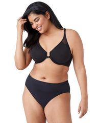BLACK - T-Back Front Close Underwire Bra