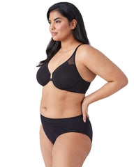 BLACK - T-Back Front Close Underwire Bra