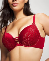 PAINT THE TOWN RED LUREX - Push-up Plunge Bra with Lace