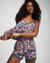 IMPERIAL PAISLEY MD PET - Lace-Trim Pajama Shorts