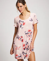 FLORAL DREAMS PINK BLUSH - Short Sleeve Scoop Neck Sleepshirt