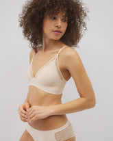 PALE SAND - Geo Lace Trim Bralette