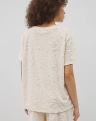 PARCHMENT - Jacquard Terry Short Sleeve Top