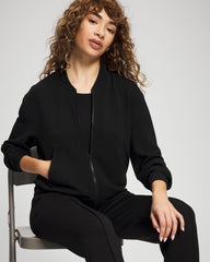 BLACK - Modern Modal Bomber Jacket