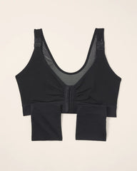 BLACK - Post-Surgical Recovery Bra with Drain Pockets