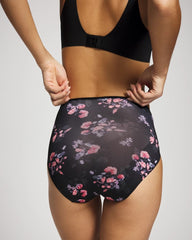 FLORAL DREAMS BLACK MINI - Tummy Modern Brief Panty