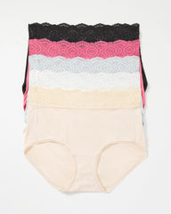 RAPTURE ROSE MULTIPACK - Crochet Lace Brief Panty Pack