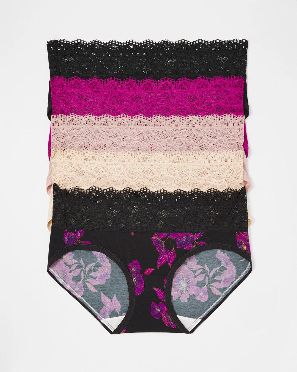 GILDED BLOOMS MULTI PACK - Hipster Panty with Super Soft Enchanting Lace 5 pack
