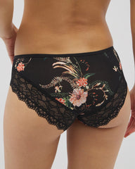 PARADISE PLUMES D M BLACK - Hipster Panty with Enchanting Lace