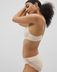 PALE SAND - Embraceable Perfect Coverage Bra with Crochet Lace