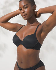 BLACK - Embraceable Demi Bra with Lace Trim