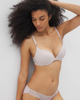 GRAY GLASS - Push-Up Plunge Bra with Lace