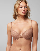 WARM SIENNA - Push-Up Front-Close Bra with Lace