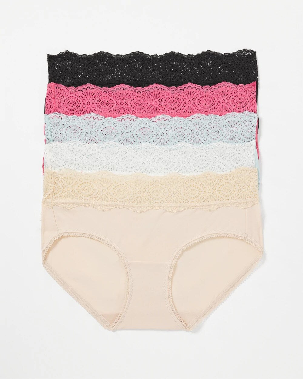 RAPTURE ROSE MULTIPACK - Hipster Panty with Crochet Lace 5 Pack