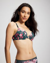COTTAGE FLORAL MINI GREEN - Push-Up Plunge Bra