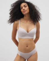 GRAY GLASS - Luxe Wireless Bra with Lace Back
