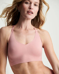 ANTIQUE PINK - Racerback Bralette with Lace Back