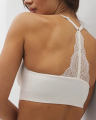 IVORY - Racerback Bralette with Lace Back