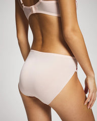 PEARL BLUSH TONAL W LUREX - High-Leg Brief Panty with Sensuous Lace