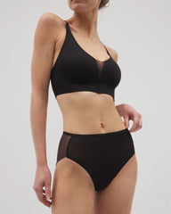 BLACK - Mesh Back High-Leg Panty
