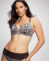 DIVINE LEOPARD MINI TAUPE - Wireless Push-Up Bra