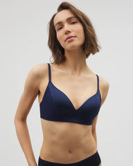 NIGHTFALL NAVY - Wireless Lace Push-Up Bra