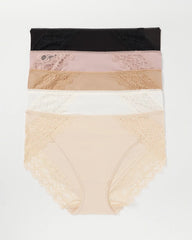 BASIC MULTI PACK - Lace High-Leg 5 Pack