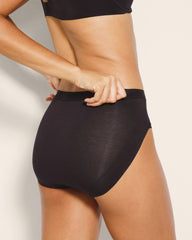 BLACK - Cotton High-Leg Panty