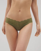 VETIVER GREEN - Lace Waist Thong
