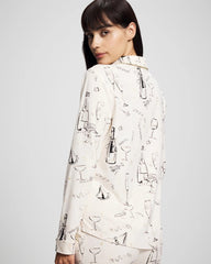FIZZ THE SEASON FOIL - Long-Sleeve Notch Collar Pajama Top