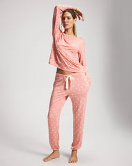 DREAMY DOT MID BLUSH PINK - Long-Sleeve Pajama Top