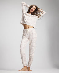 ZEBRA ZEN GRAY GLASS - Long-Sleeve Pajama Top