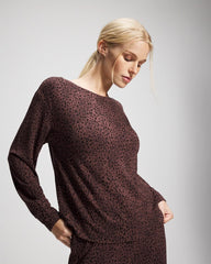 HOT SPOT MOCHA - Long-Sleeve Pajama Top