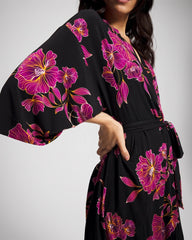 GILDED BLOOMS MAGENTA - Short Robe