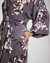 FLORAL DREAMS GRAY - Short Robe