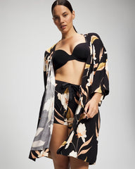 MYSTIC BLOOMS BLACK MID - Short Robe