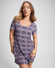 HAVEN TILE MINI LILAC WIN - Short Sleeve Scoop Neck Sleepshirt