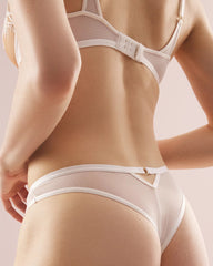 COCONUT ON SNDLWOOD MESH - Framed Embroidery Tanga Panty
