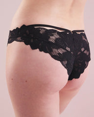 BLACK - Tanga Panty with Lace