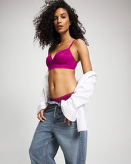 MAGENTA ORCHID - Wireless Bra with Lace