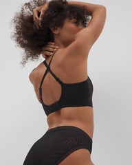 BLACK - Lace Adjustable Bralette