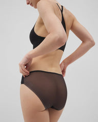 BLACK - Mesh Back Bikini Panty
