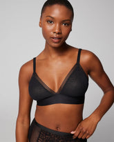 BLACK - Triangle Bralette with Lace