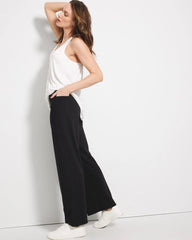 BLACK - High-Waist Wide-Leg Pants