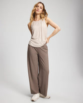 DARK TAUPE - High-Waist Wide-Leg Pants