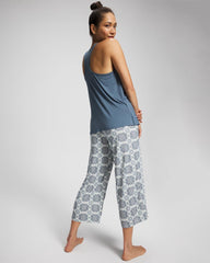 HAVEN TILE MINI GREEN - Tank + Crop Pants Pajama Set