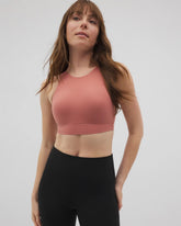 CLAY ROSE - High-Neck Yoga Bra