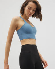 BLUE HEAVEN - Longline Bra with Strappy Back